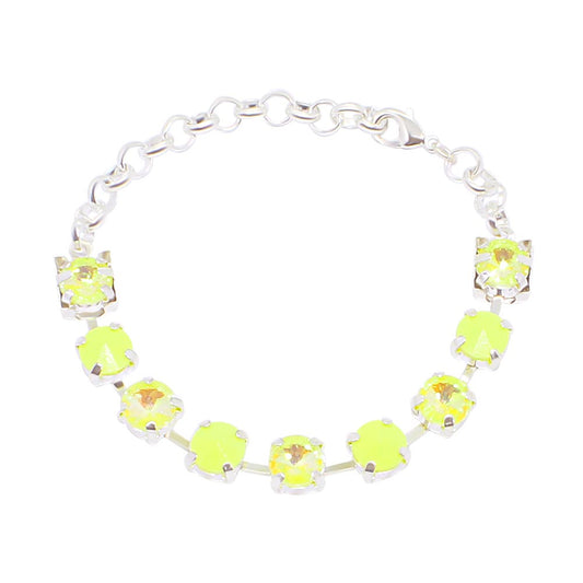 Daiquiri neon crystal bracelet, neon yellow bracelet on white background