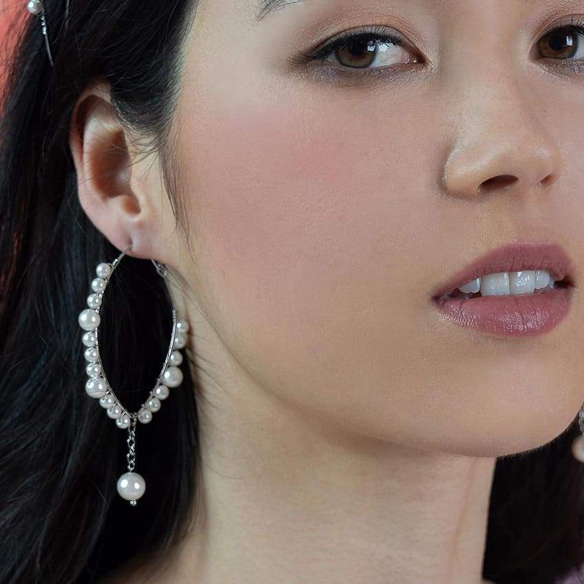 Off-white Ora Pearl Hoop Earrings from front