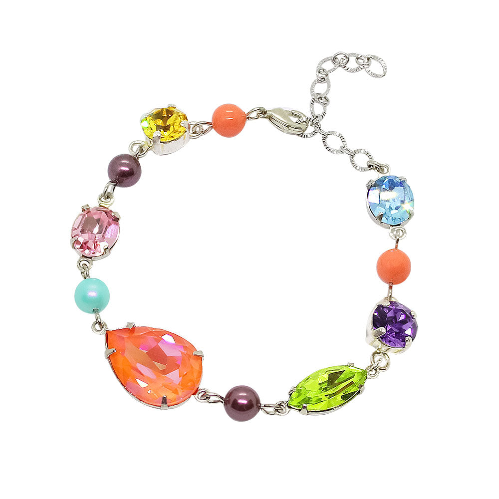 Fred colourful mix crystal bracelet on white background
