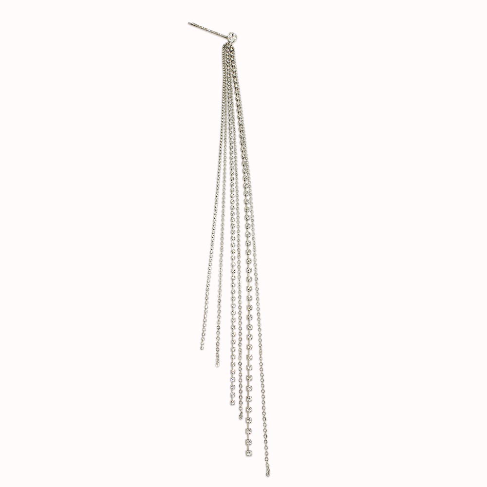 Keisha long rhinestone tassel hair clip on white background