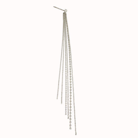 Keisha long rhinestone tassel hair clip on white background