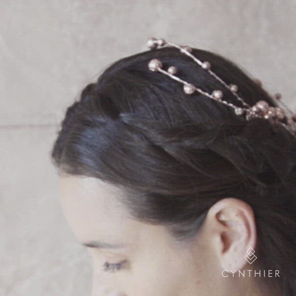 Marcie headpiece comb worn in hair braided half up half down hairstyle