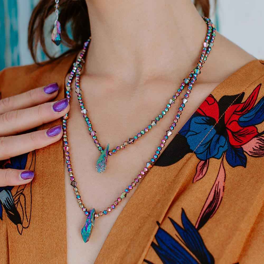 Ecca Beaded Stone Multi-Strand Necklace