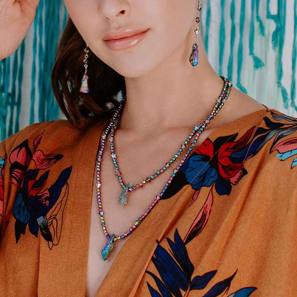 Ecca Beaded Stone Multi-Strand Necklace