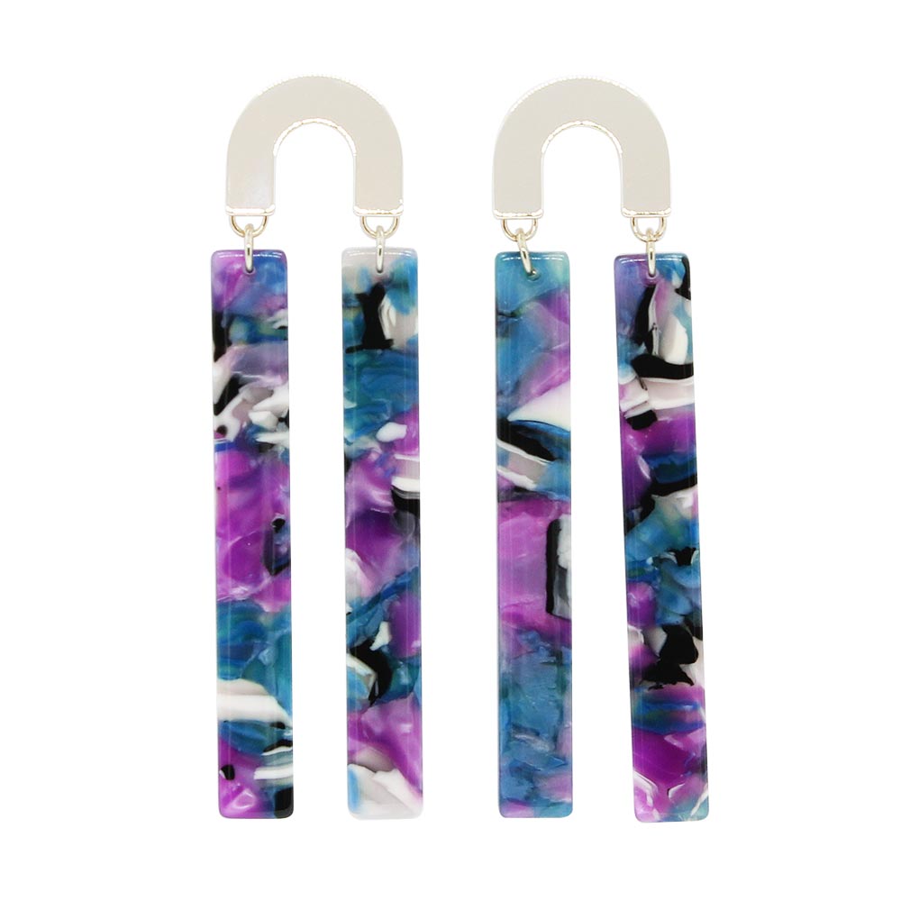 Purple Frankie Colourful Arch Earrings