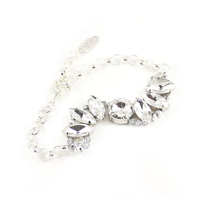 Heather rock glam crystal bracelet Crystal on white background