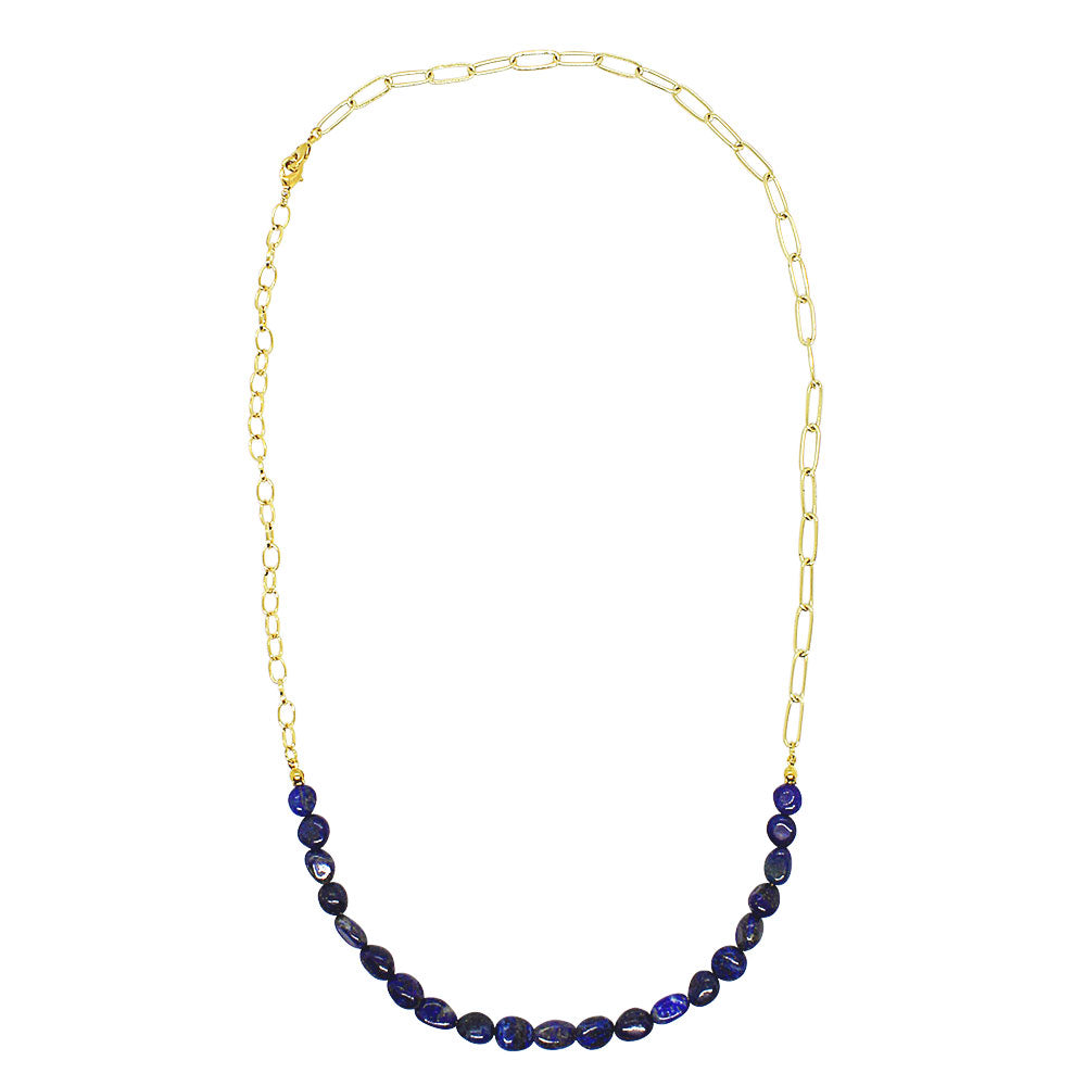 Neomi multi way stone necklace, blue stone long necklace.