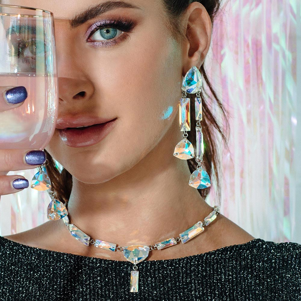 Xanadu Iridescent Crystal Earrings