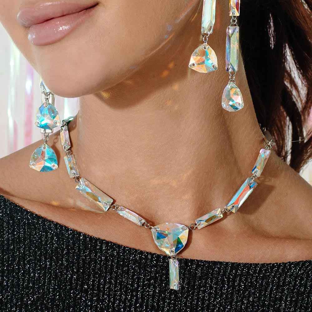 Xanadu Iridescent Crystal Backdrop Necklace