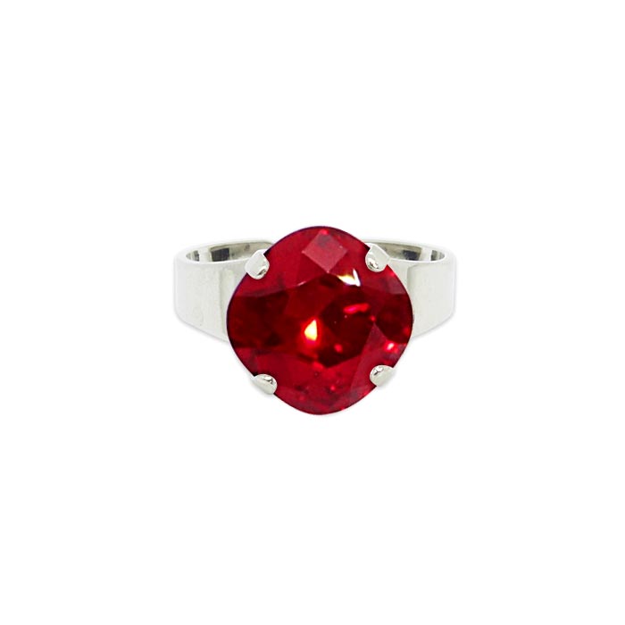 Zodiac birthstone ring July ruby with silver band