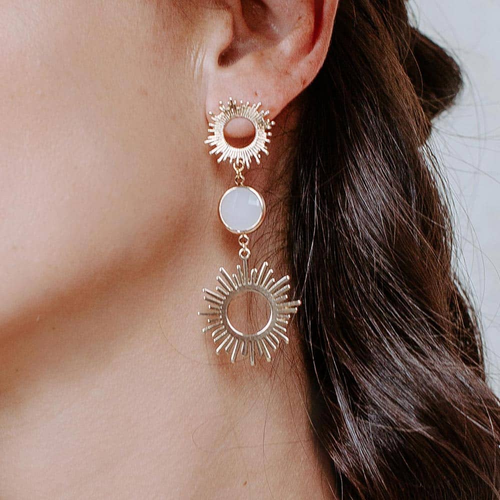 Alula Bohemian Sun Earrings closeup