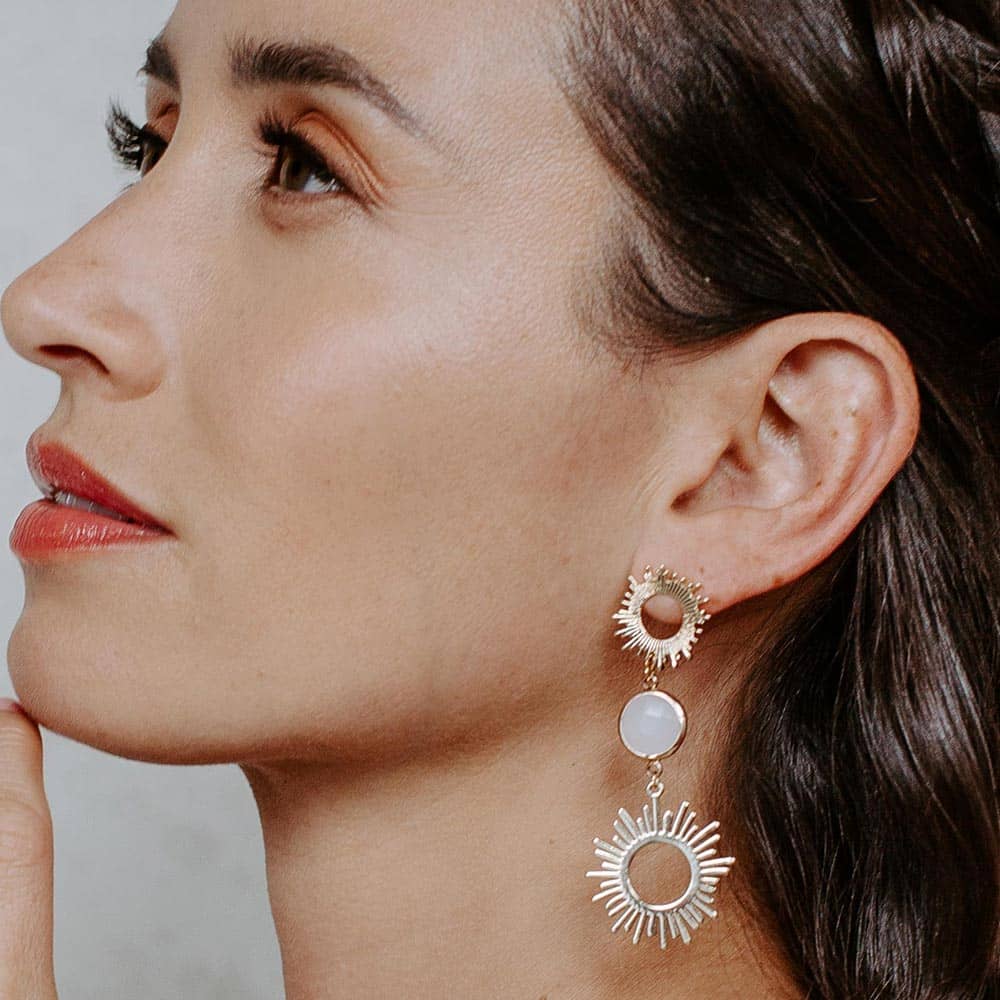 Alula Bohemian Sun Earrings left ear profile