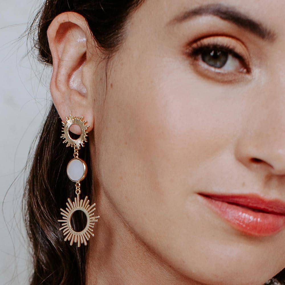 Alula Bohemian Sun Earrings right ear front