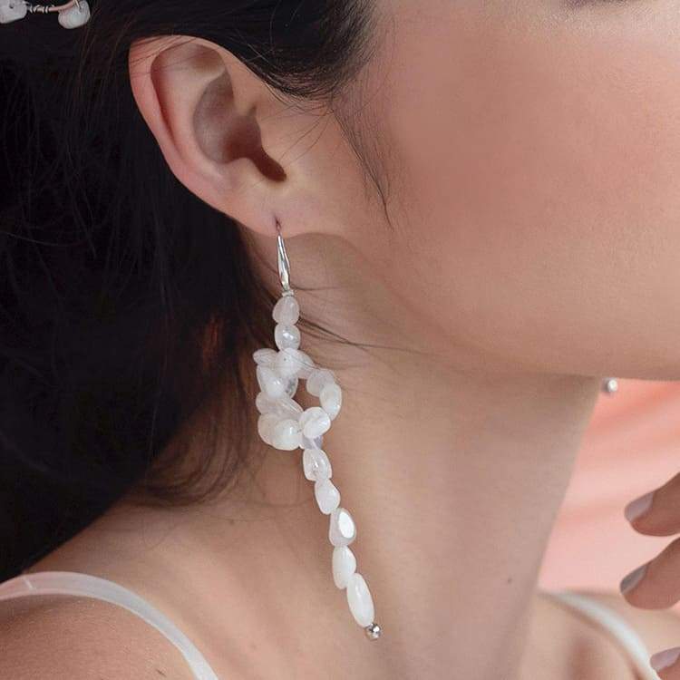 Bekki Moonstone Earrings from side