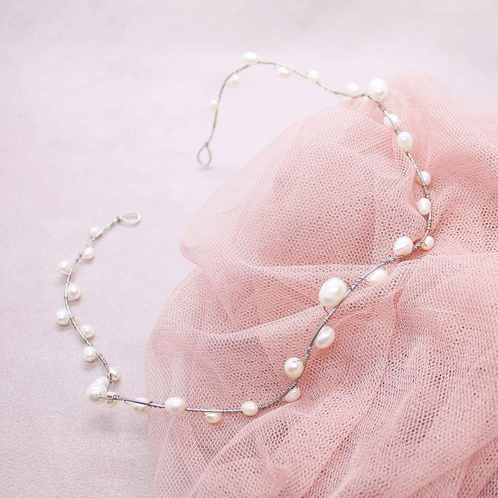 Bekki freshwater pearl crown on pink