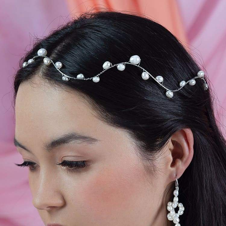 Bekki freshwater pearl crown from left