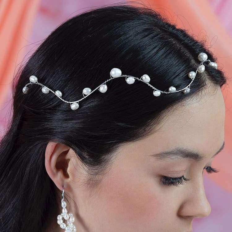 Bekki freshwater pearl crown from right