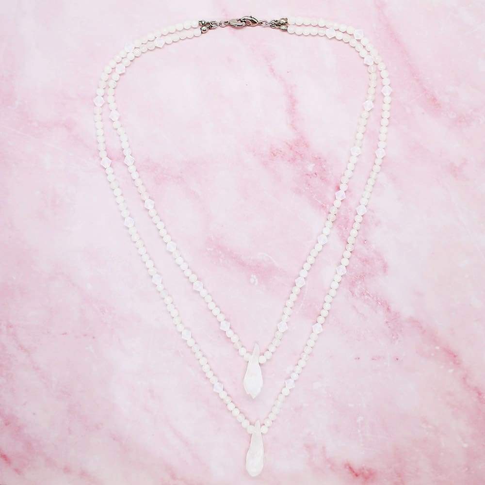 Ecca White Opal Back Necklace