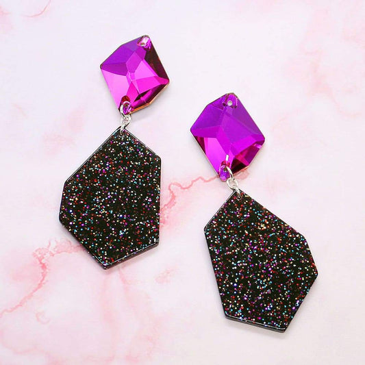 Pink Galaxy Geometric Earrings