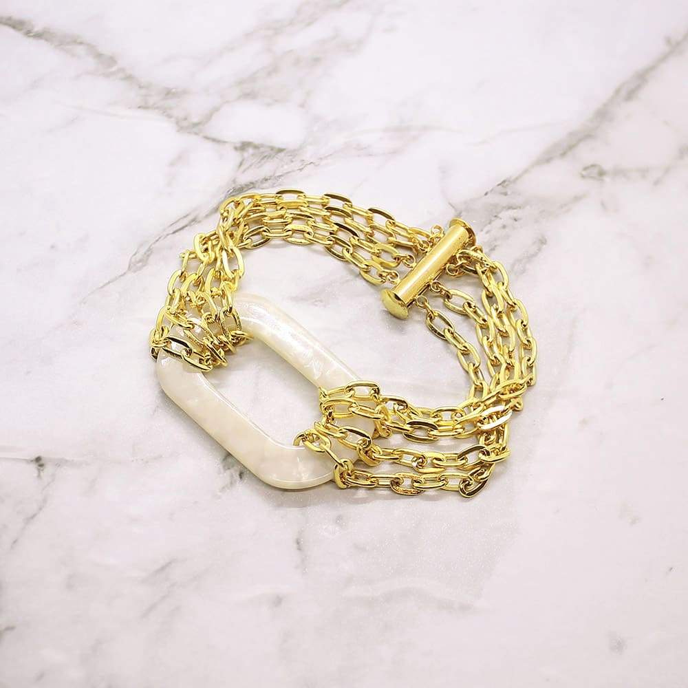 Ivory Joss Gold Chain Bracelet on white