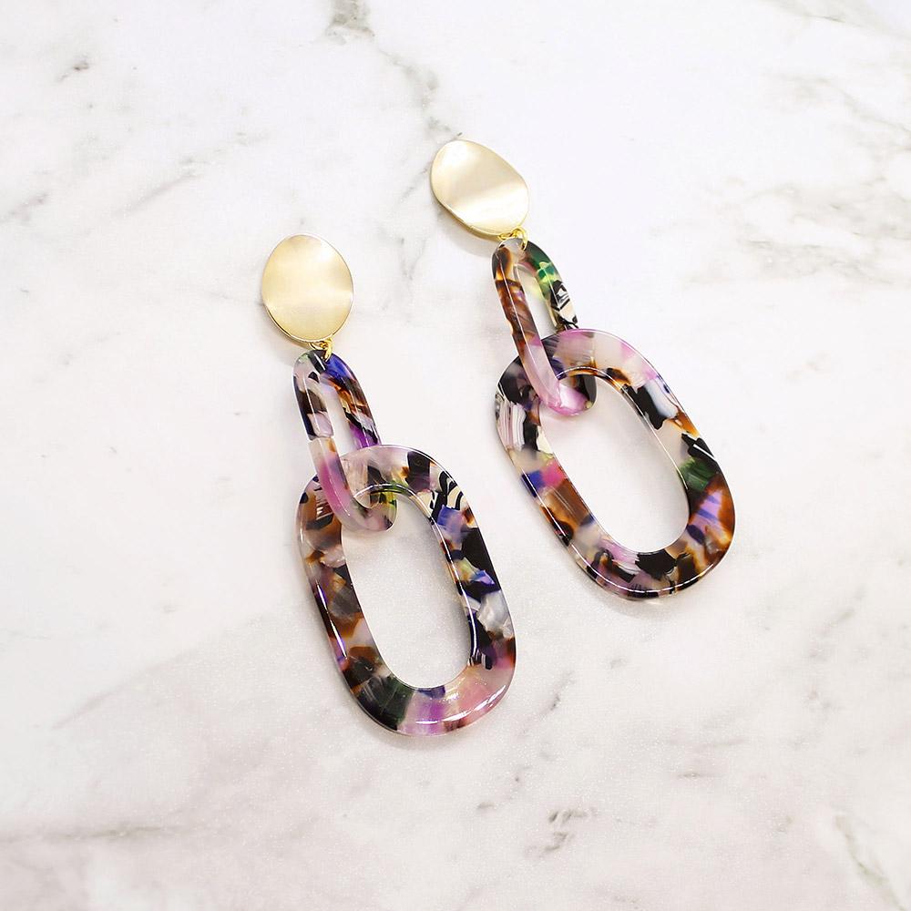 Multicolour Joss link earrings on white