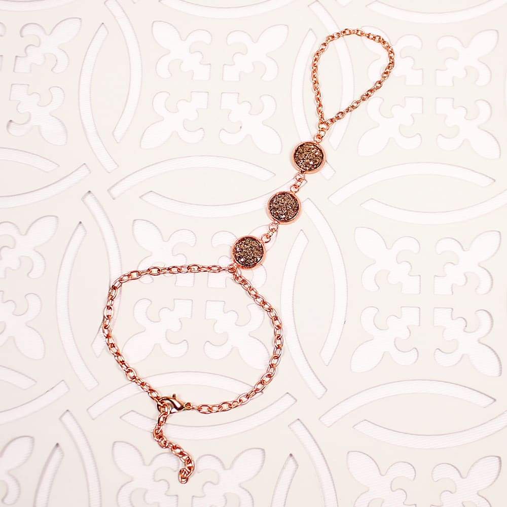 Rose gold Kali Druzy Hand Chain