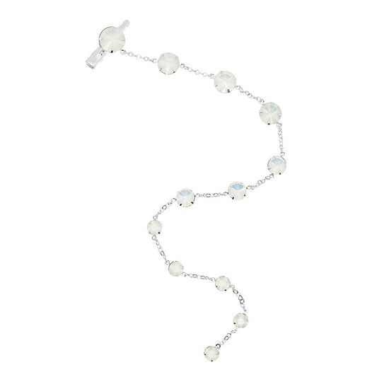 Kelsey Crystal Hair Chain in White Opal