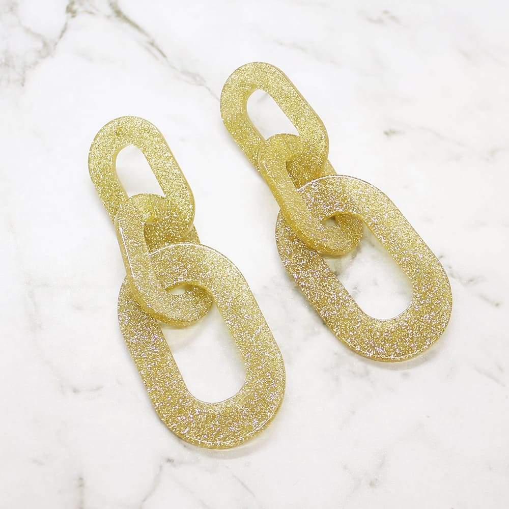 Locked Out of Heaven Glitter Earrings gold