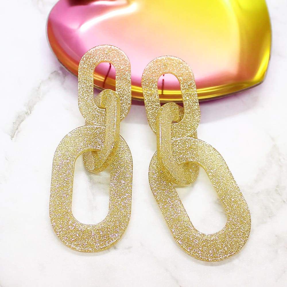 Locked Out of Heaven Glitter Earrings gold