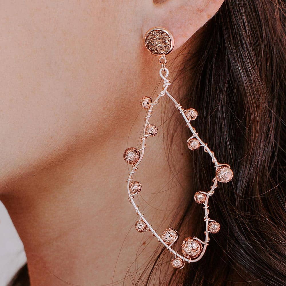 Rock and rose earrings deals
