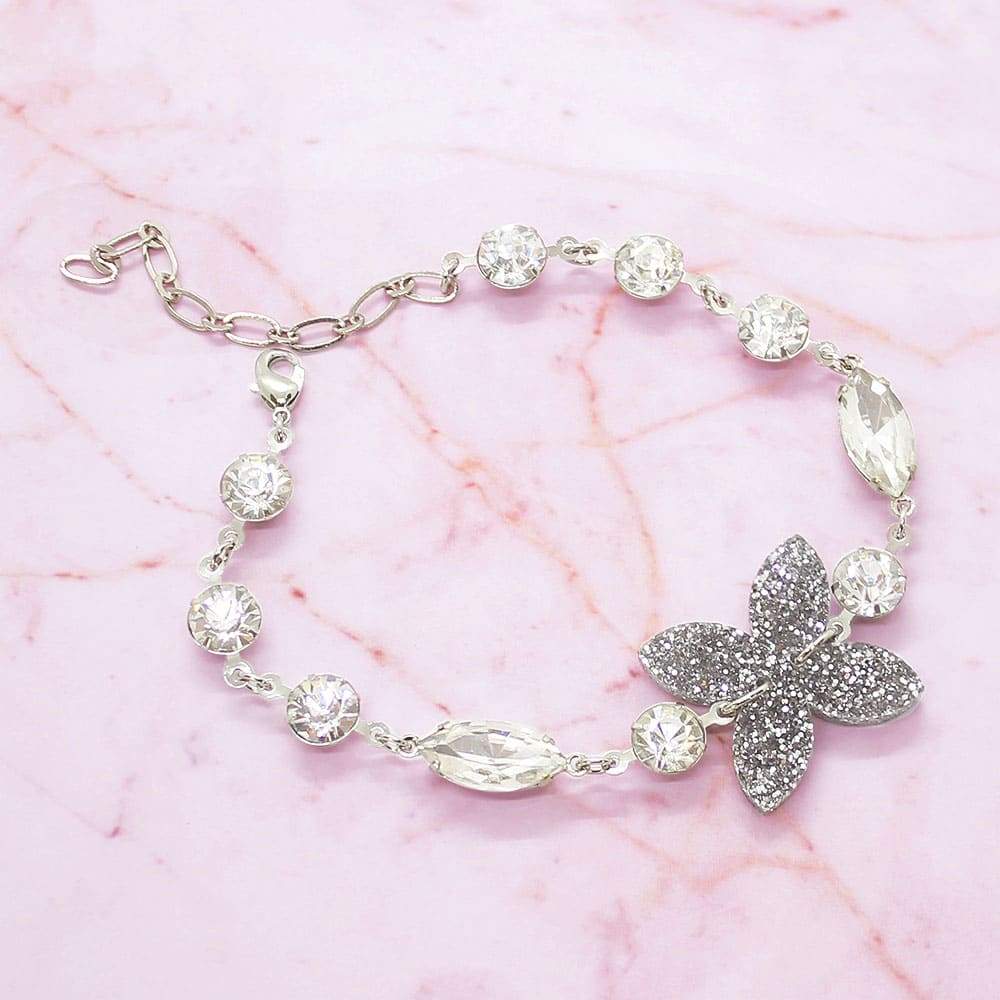 Ophelia Glitter Charm Bracelet on pink