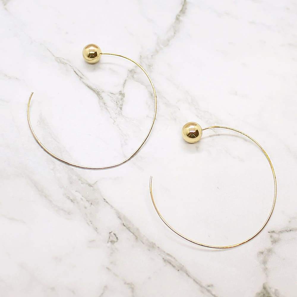 Rae Large Hoop and Pearl Ball Earrings Set