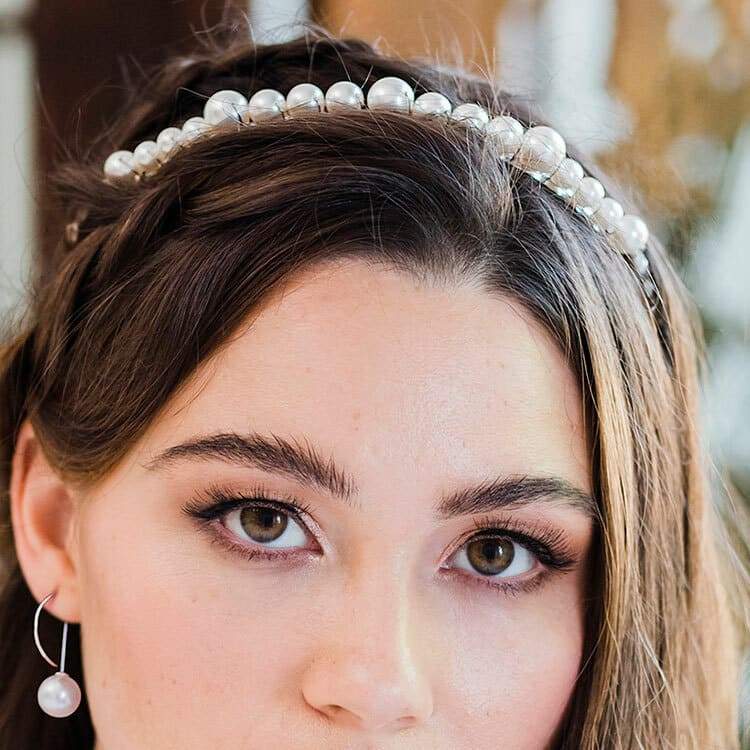 Silver Romee Pearl Headband from front