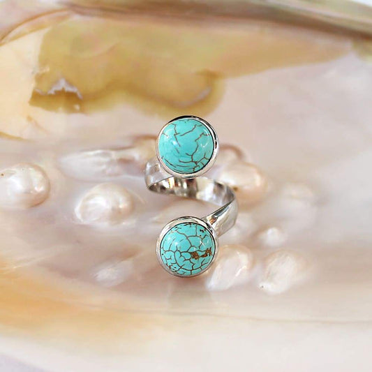Skye Turquoise Wrap Ring on shell