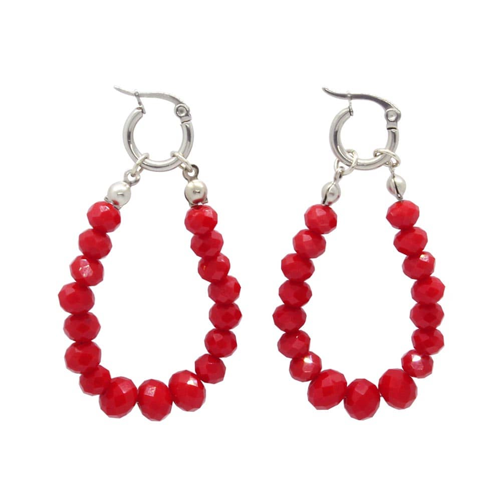 Stefanie hoop earrings red