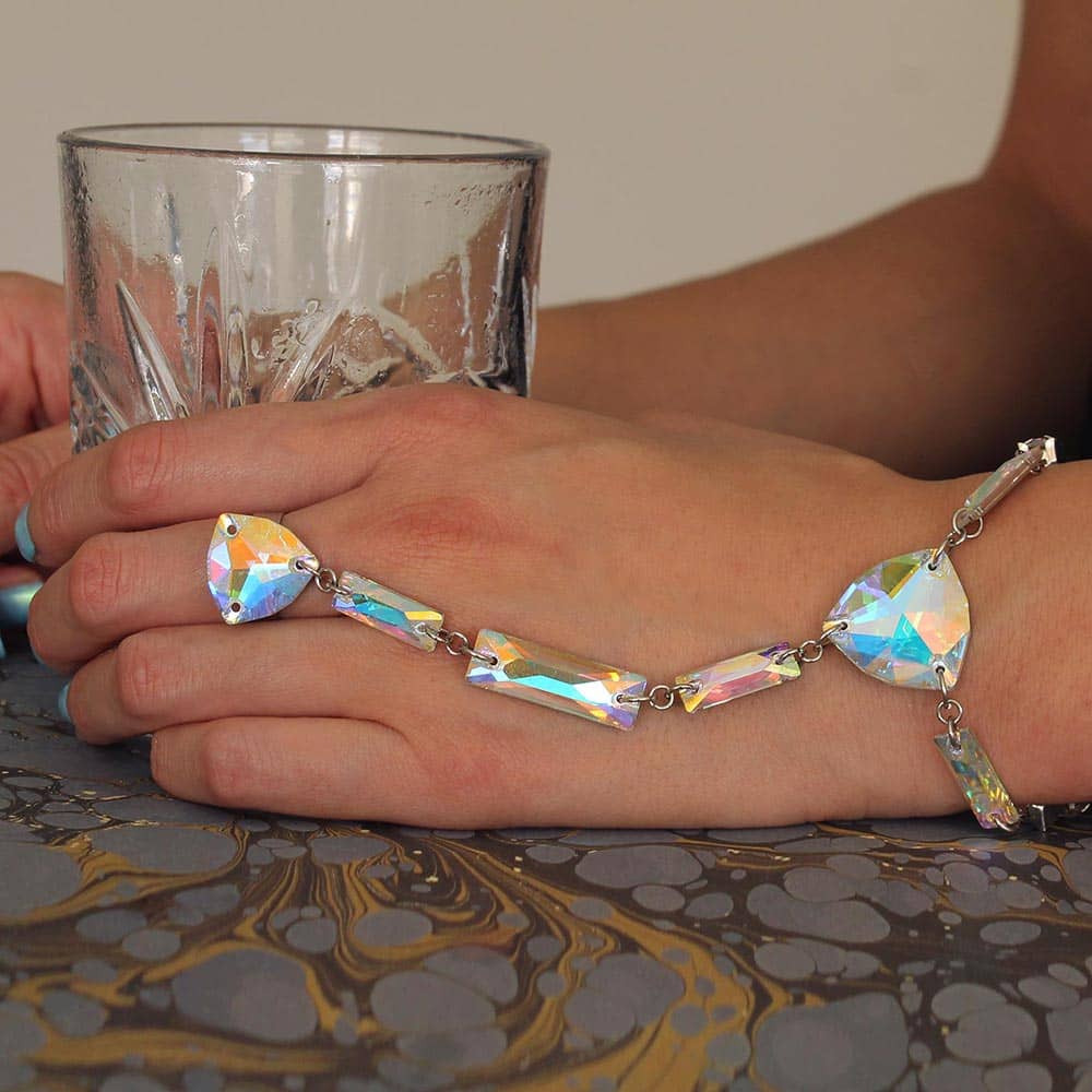 Xanadu iridescent crystal ring bracelet