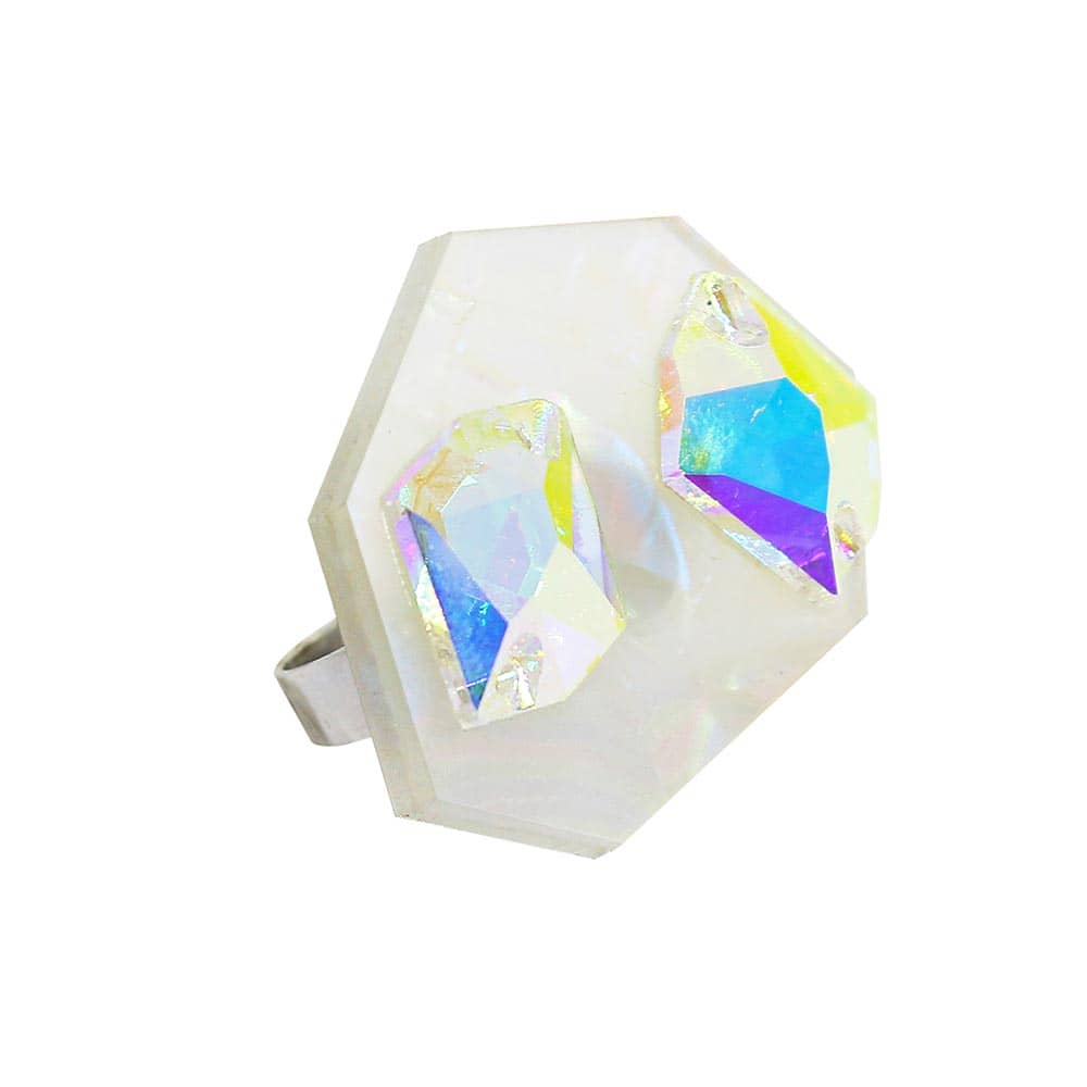 Zephyr Iridescent Geometric Ring